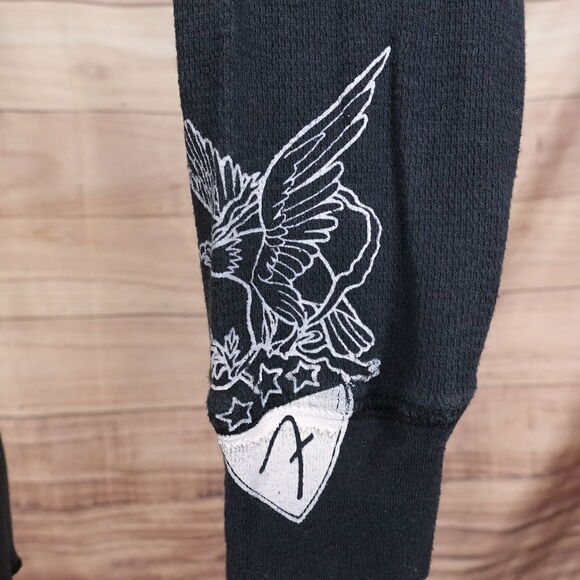 VINTAGE FENDER GUITARS BY DA VINCI USA MADE LONG SLEEVE WAFFLE KNIT TSHIRT SZ M - Picture 3 of 7